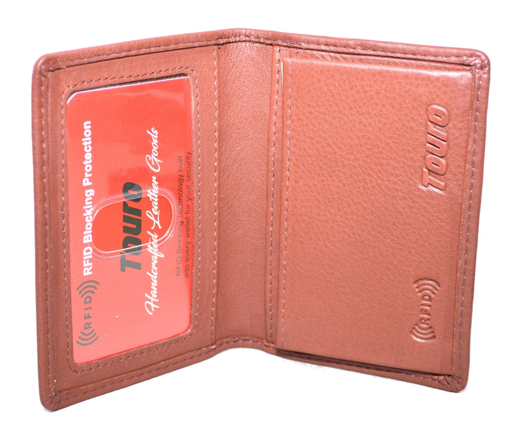 Touro Signature Leather Wallets Pebble Grain Gusset Card