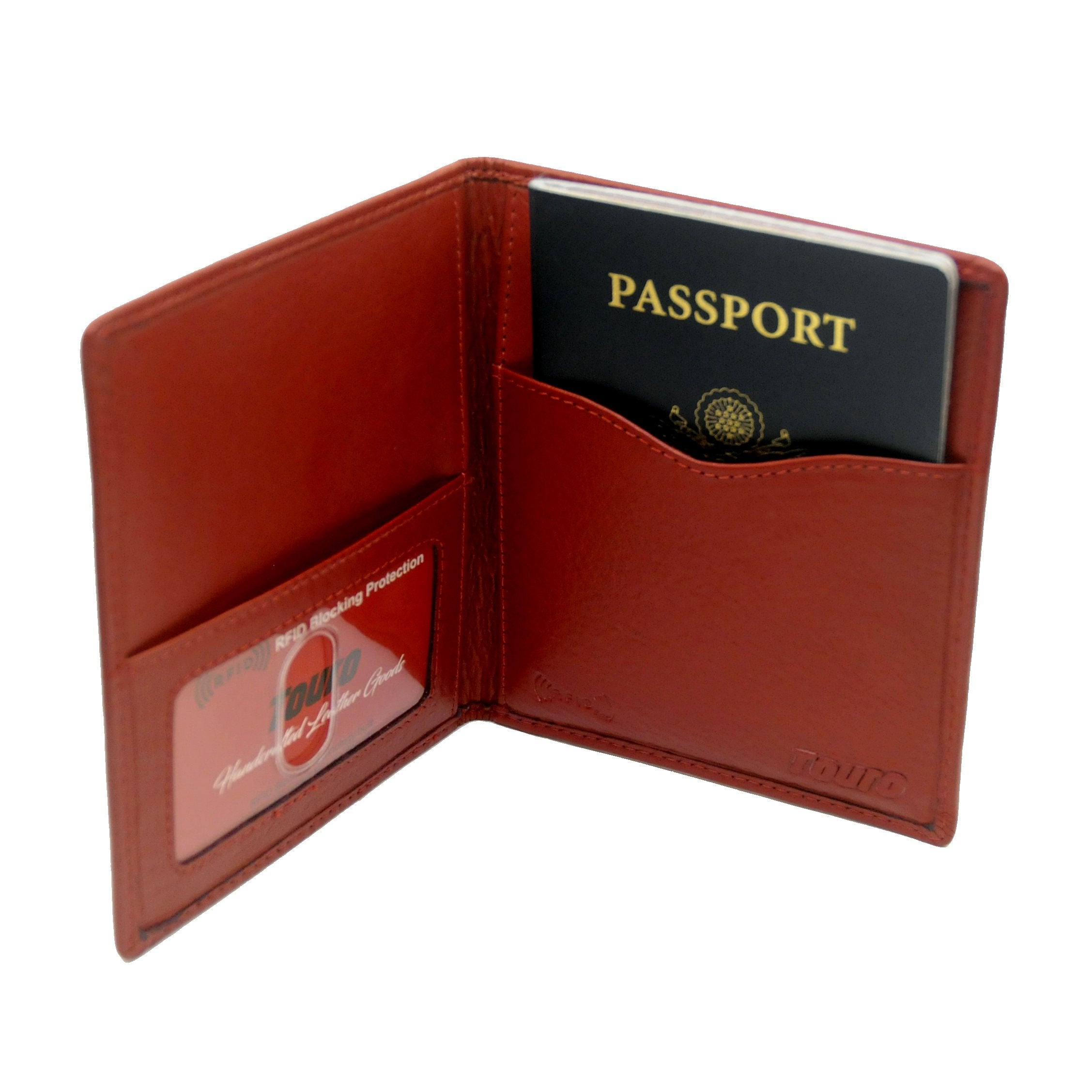 Touro Signature Leather Wallets Pebble Grain Passport Case