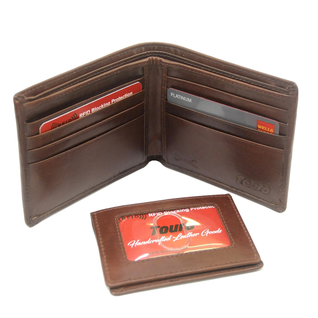 Touro Signature Leather Wallets Veg Tanned ID Flip Wallet